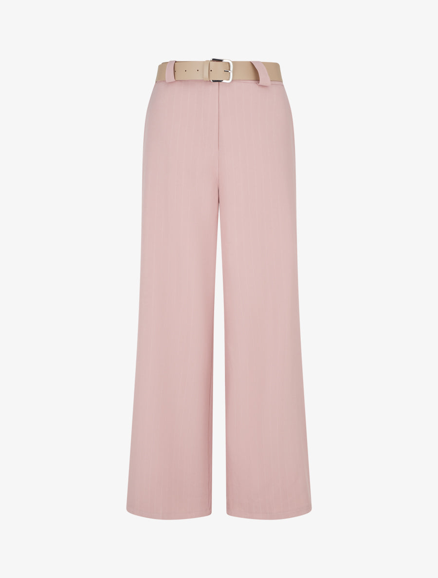 Pantalón de finas rayas irisadas - Rosa