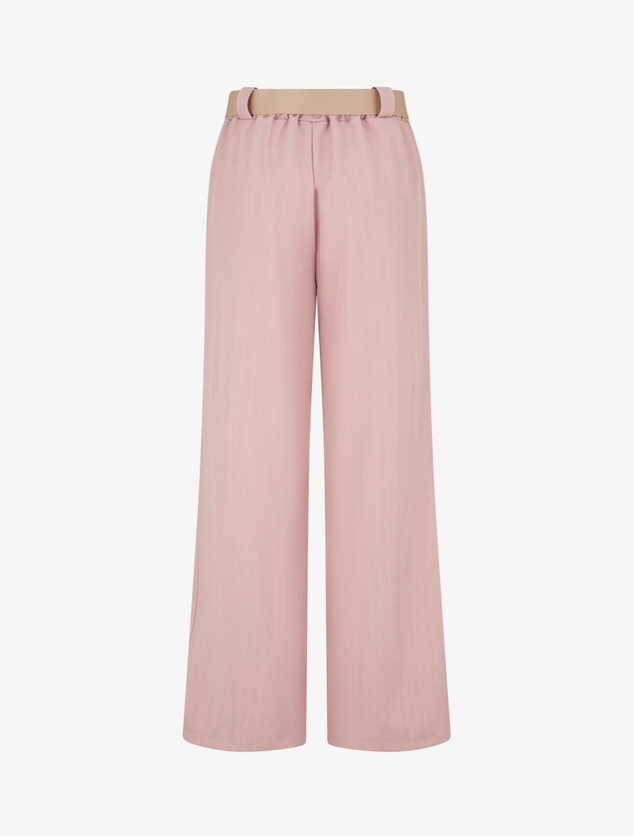 Pantalón de finas rayas irisadas - Rosa