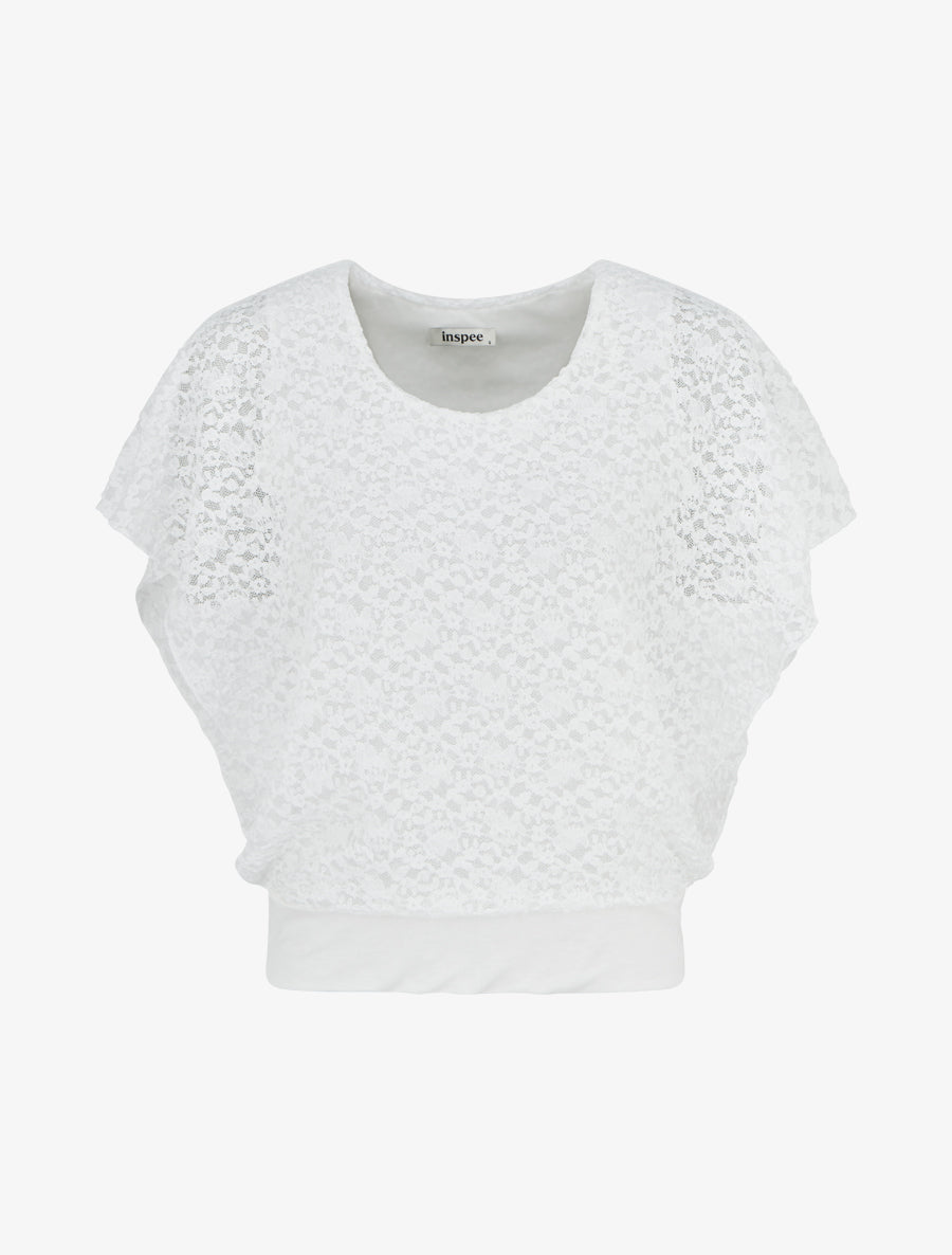 Top bola de encaje - Blanco