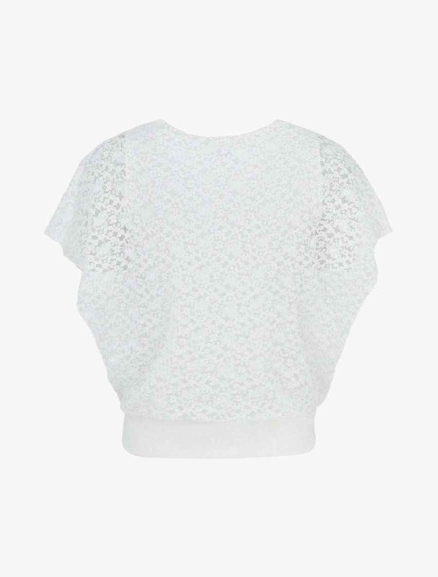 Top bola de encaje - Blanco