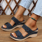Sandalias de Cuña con Flores