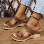 Sandalias de Cuña con Flores
