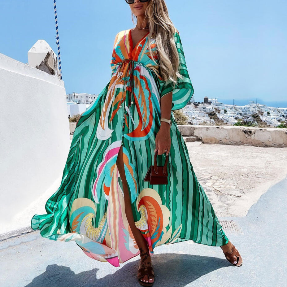 Vestido Maxi Estampado Abstracto
