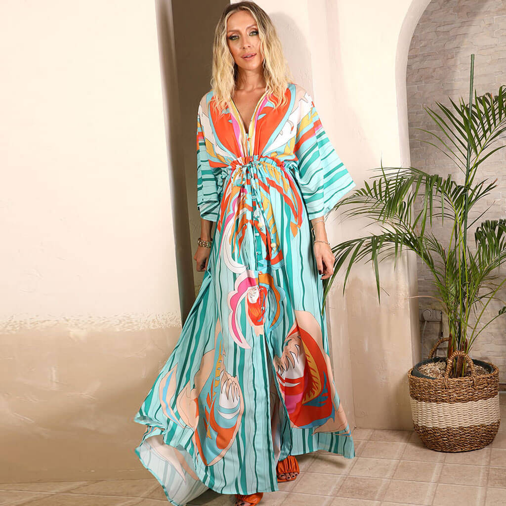 Vestido Maxi Estampado Abstracto