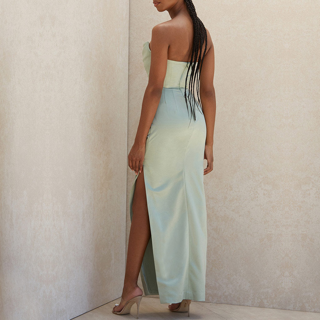 Vestido Maxi Fiesta Sin Tirantes