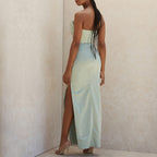 Vestido Maxi Fiesta Sin Tirantes