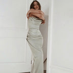 Vestido Maxi Fiesta Sin Tirantes